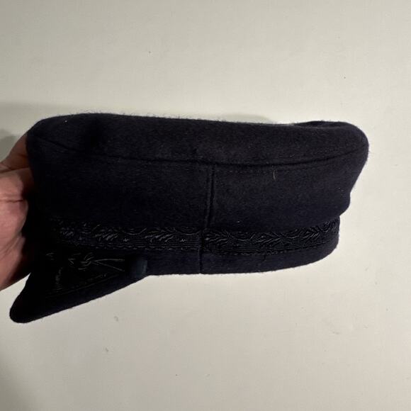 Vintage Aegean Greek Fisherman's Black Wool Hat 58cm 7 1/4 made in Greece - Picture 4 of 9